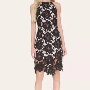 Keepsake The Label True Love Floral Halter Lace Black Cocktail Midi Dress Sz XS.